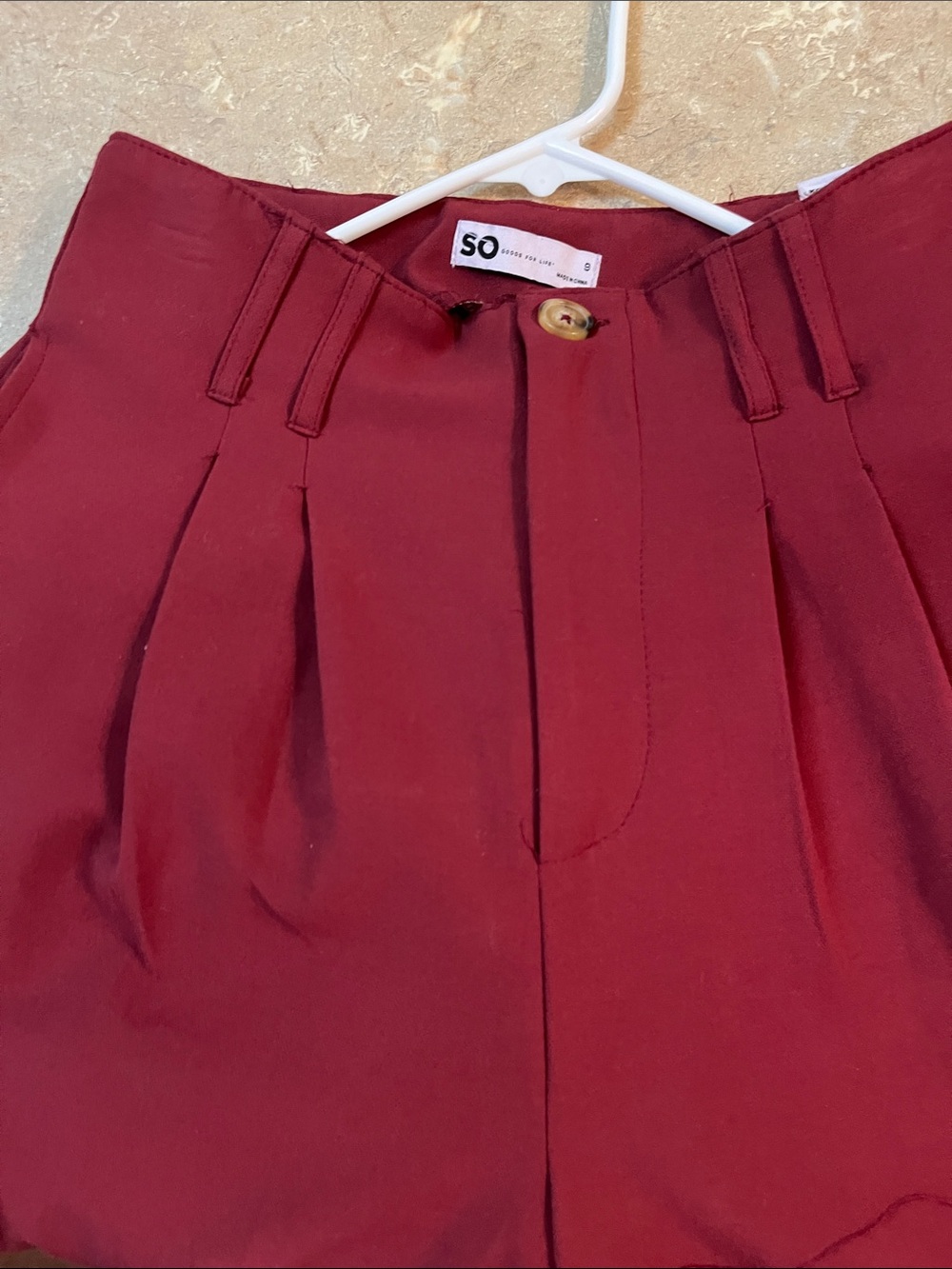 SO Wide Leg Pants in Deep Burgundy